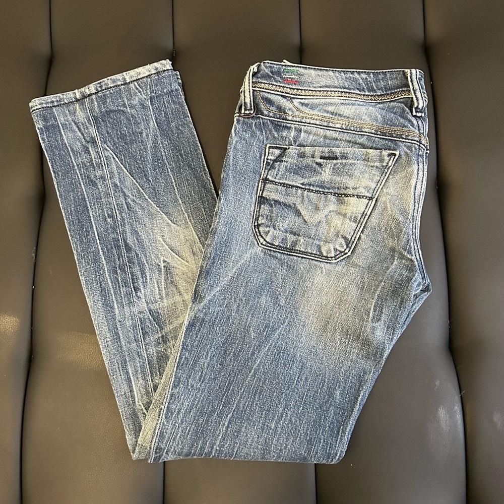 DIESEL Distressed low rise jeans
